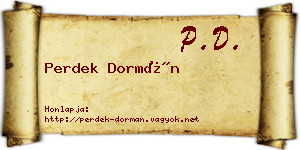 Perdek Dormán névjegykártya